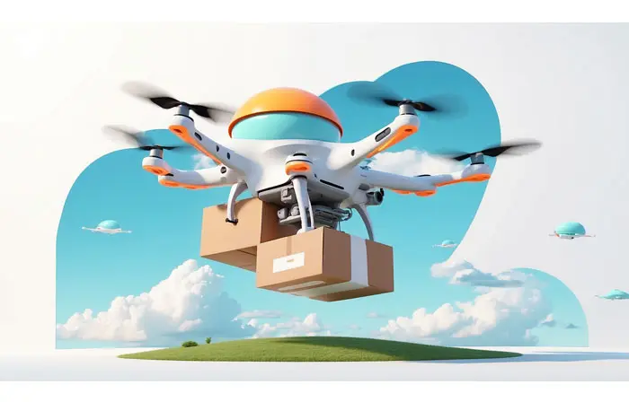 Drone Delivery System 3d Illustration image